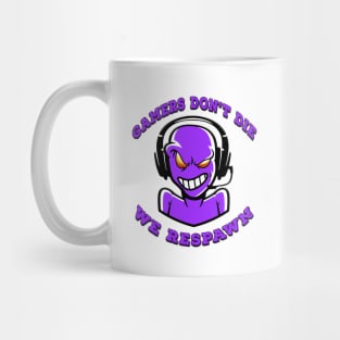 Gamers Dont Die We Respawn Purple Mug